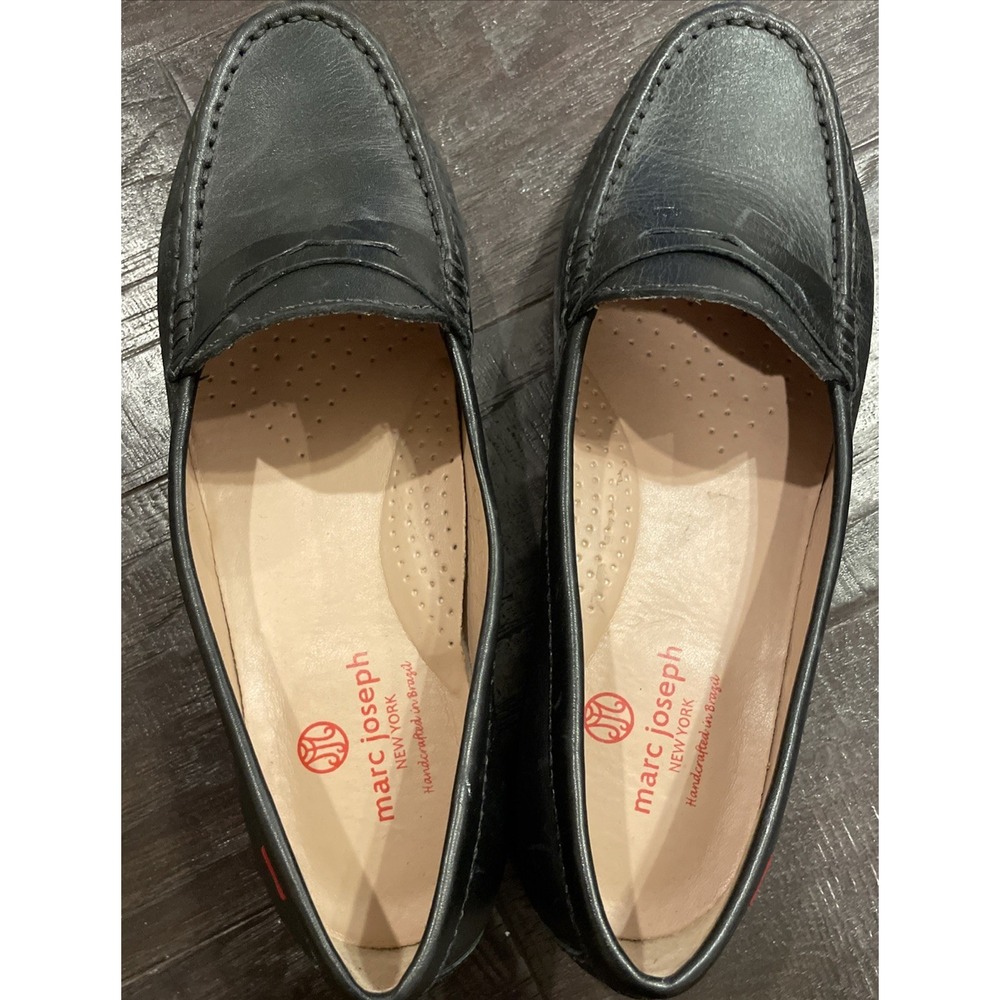 Marc Joseph‎ New York Womens Size 8 1/2 Lexington Loafer Flats Black Leather - Picture 8 of 10